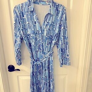 J. McLaughlin Button Front Shirt Dress with Tie.  Sz XXL 16 Worn Once Was $258
